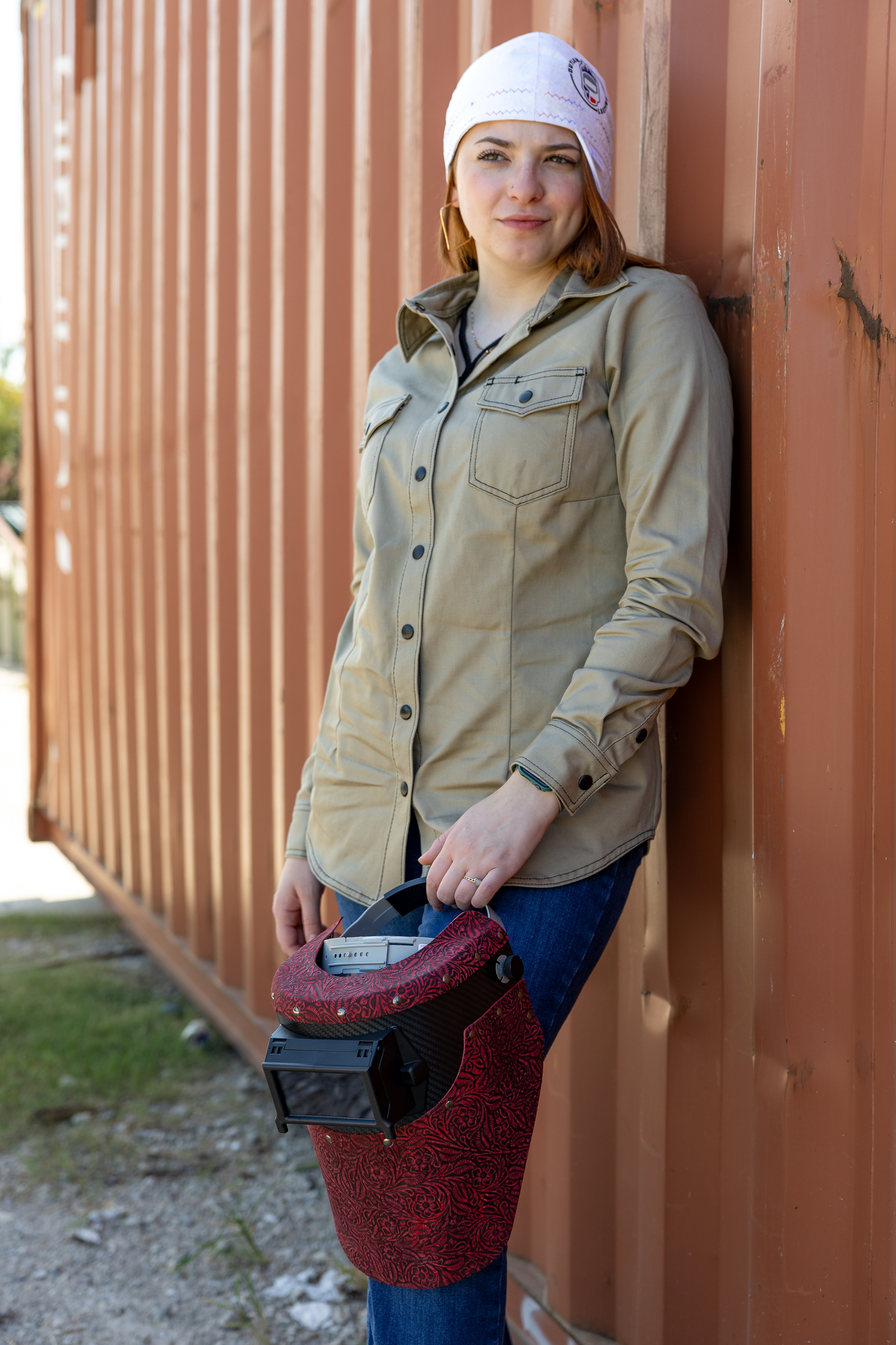 Outlaw Leather - Up in Smoke Non-FR Woman Welding Shirt - Khaki